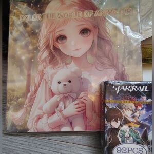 Anime cards coloring books stickers.
